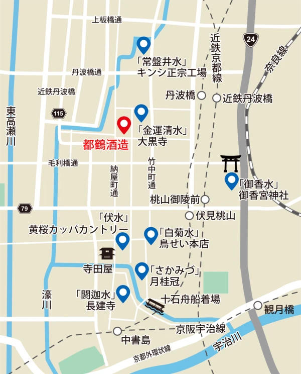 伏見名水7選 MAP